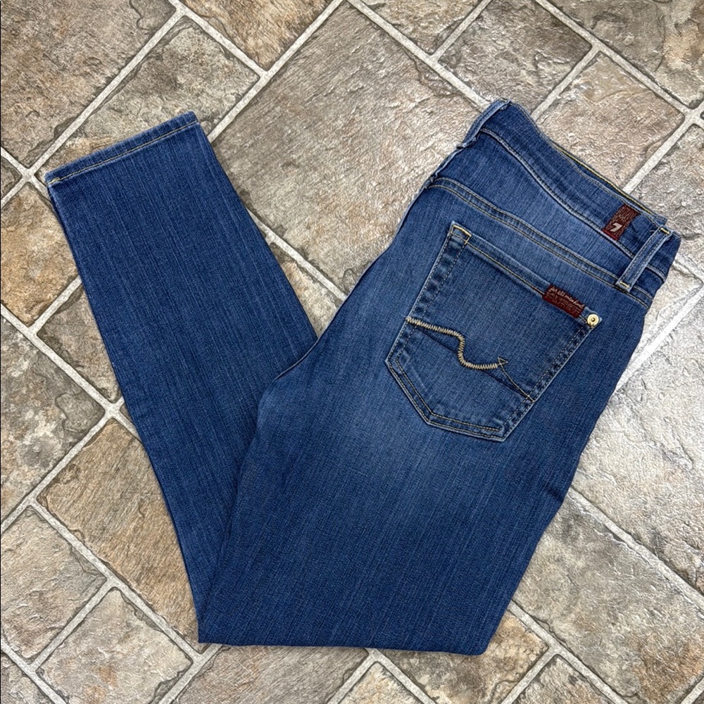 7 For All Mankind Cropped Women's Blue Jeans